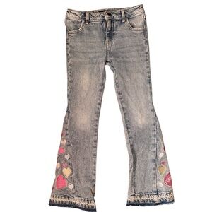 Guess Kids Flare Jeans with Pink Heart Details